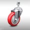 Service Caster 4 Inch SS Red Polyurethane Wheel Swivel 12mm Threaded Stem Caster SCC SCC-SSTS20S414-PPUB-RED-M1215 - alternate 1